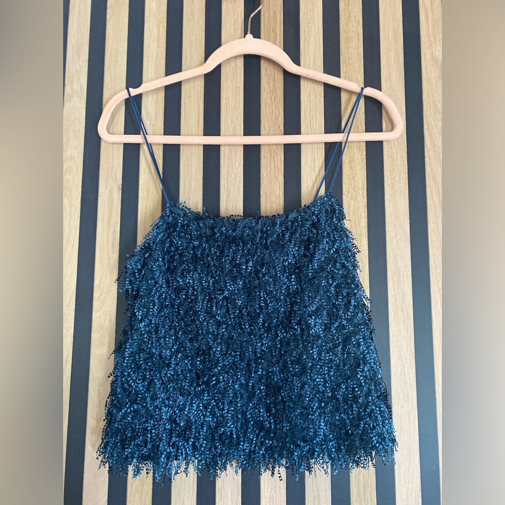 Endless Rose Teal Fringe Spaghetti Strap Camisole
